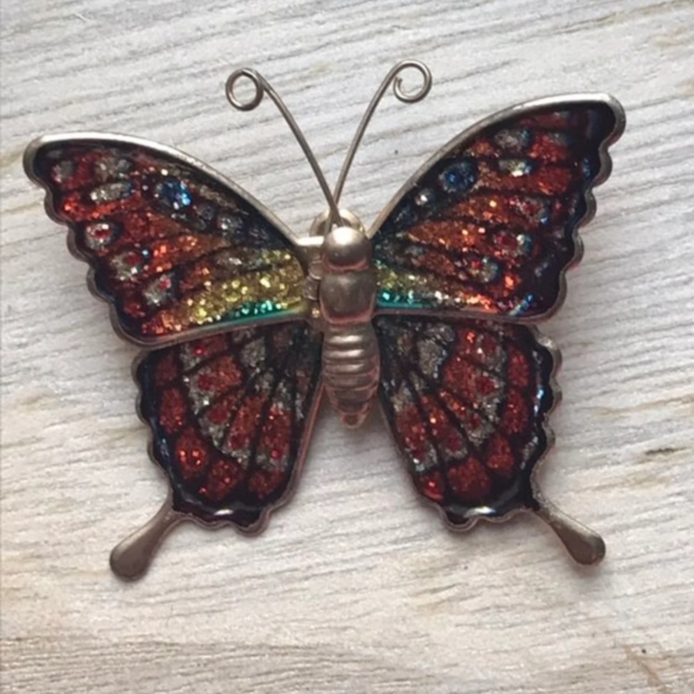 Vintage Colorful Butterfly Brooch Pin